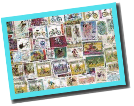 50 verschiedene Briefmarken RADSPORT